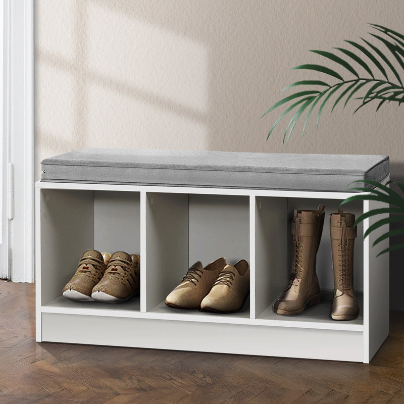 Artiss White Shoe Cabinet Shoes Organiser Storage Rack Shelf