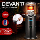 Devanti Outdoor Gas Patio Heater Propane Butane LPG Portable Heater Stand Black Steel