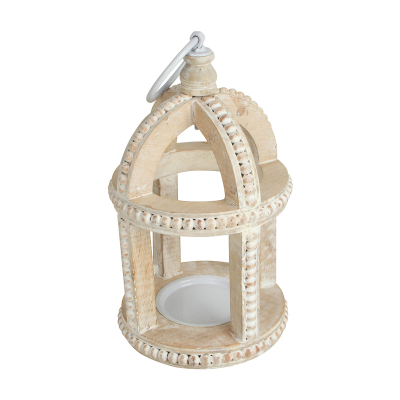 BRYONY MANGO WOOD LANTERN 28 X 16CM CREAM