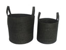 IANIRA JUTE HANDLE ROUND BASKETS SET OF 2 30CM LGE