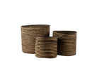 MAALI STRIPE JUTE RND LAUNDRY BASKETS SET OF 3 30CM LGE
