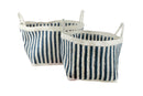 HADDIE STRIPE JUTE SQUARE BASKETS SET OF 2 35 X 30CM LGE