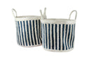 HADDIX STRIPE JUTE ROUND BASKETS SET OF 2 35 X 30CM LGE