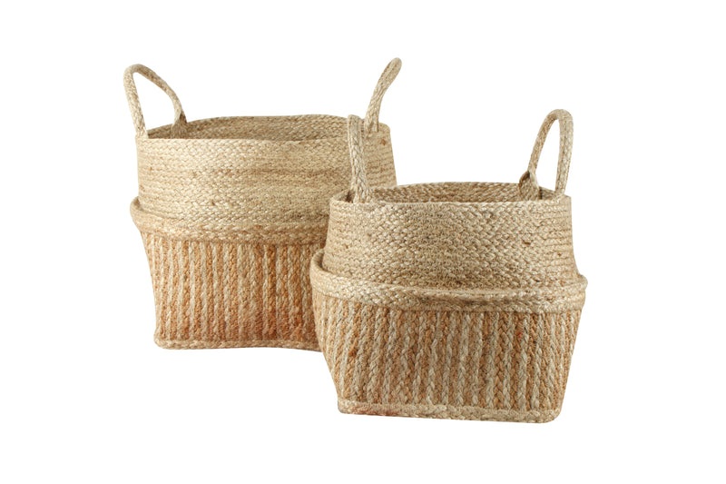 IFFA NATURAL JUTE SQUARE DABOR BASKETS SET OF 2 35 X 30CM LGE