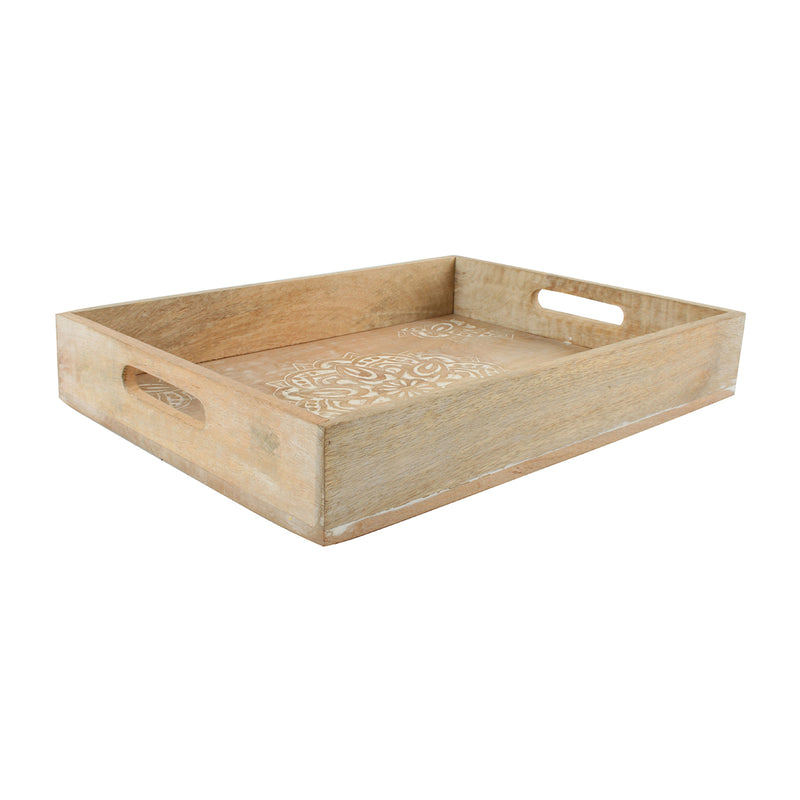 HARMONY MANGO WOOD SERVING TRAYS 40 X 30 X 6CM