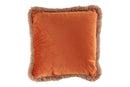 KAREEM SUPER SOFT CUSHION WITH FRINGING AND FILL 50X50CM GOLD