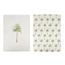 ST BARTS PALM PRINT COTTON TEA TOWEL 2 PACK 60 X 40CM