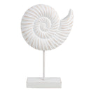 7 SEAS CONCH WOOD SHELL ON STAND 36 X 22 X 7CM