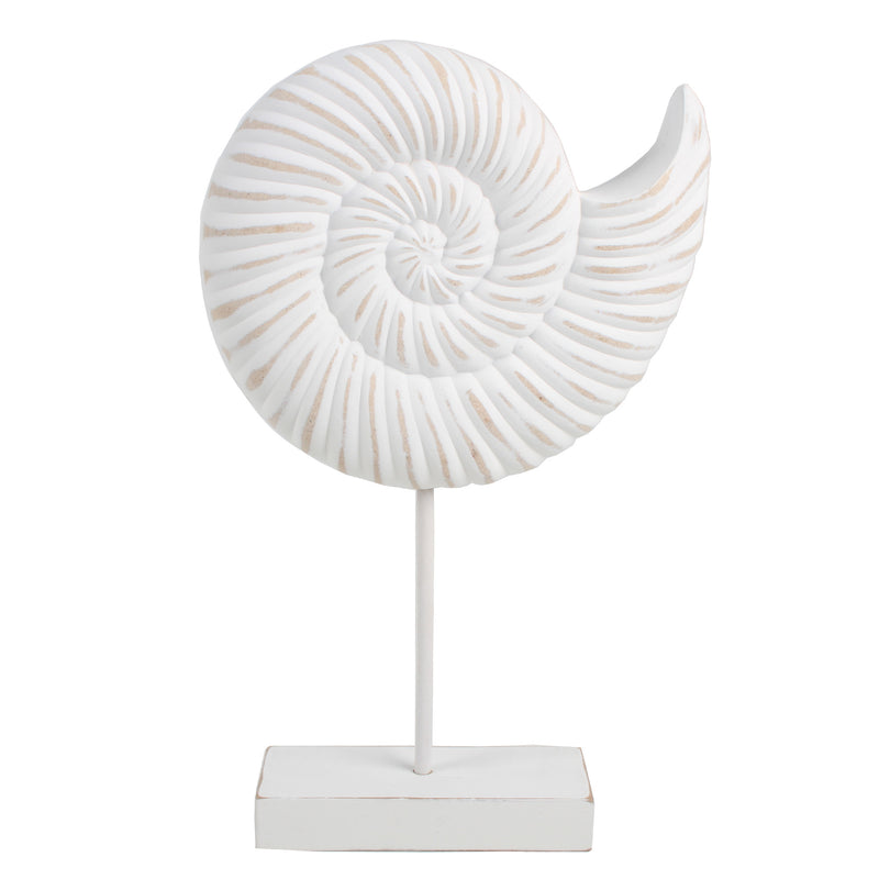 7 SEAS CONCH WOOD SHELL ON STAND 36 X 22 X 7CM