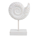 7 SEAS CONCH WOOD SHELL ON STAND 25 X 14 X 6CM