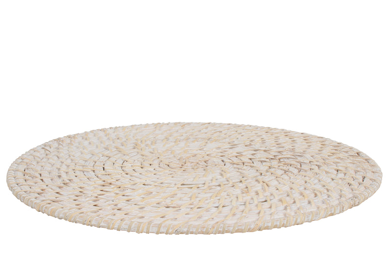 ZAHARA WHITE WASH ROUND DISPLAY MAT 38 X 1CM