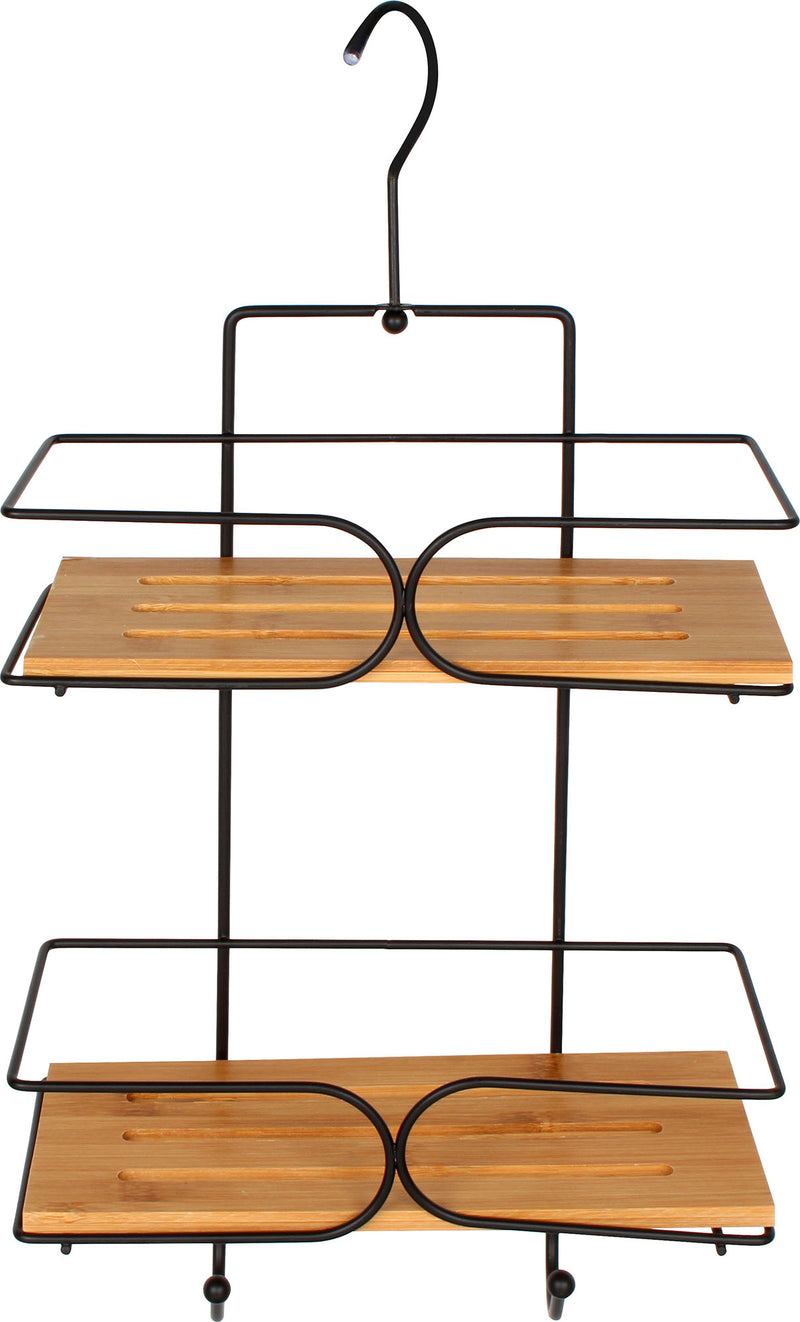 BAMBOO SHOWER CADDY MATTE BLACK 25 X 11 X 49CM