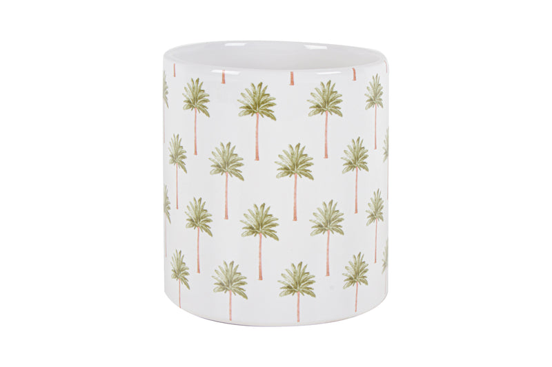 ST BARTS GREEN PALM DOLOMITE POT 14 X 13 X 13CM HOLE W PLUG
