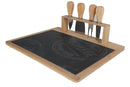 LOVINA BAMBOO SLATE CHEESETRAY AND KNIFE SET 5PCE 33 X 27CM
