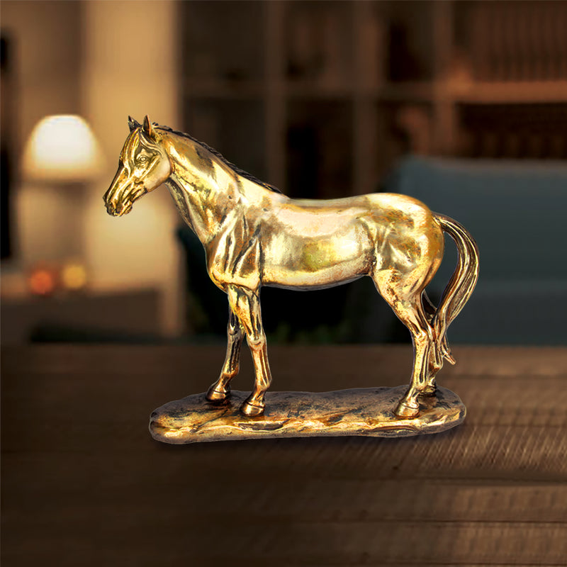 Antique Metallic-Look Horse Figurine