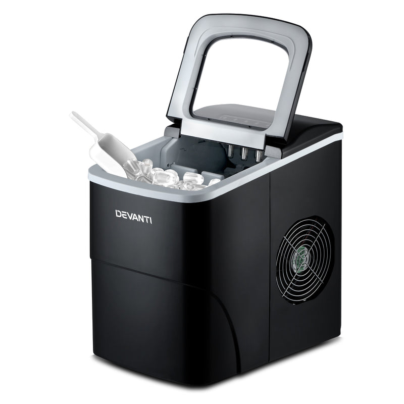 Devanti 2L Ice Maker Portable Ice Cube Machine - Black