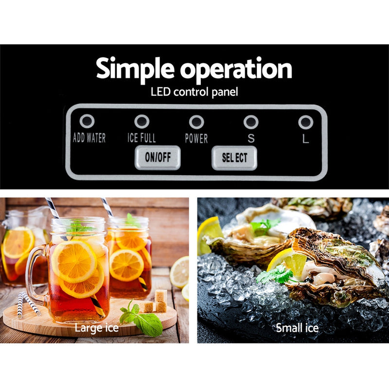 Devanti 2L Ice Maker Portable Ice Cube Machine - Black