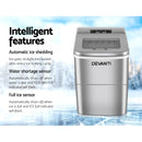 Devanti 2L Ice Maker Portable Ice Cube Machine - Silver