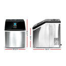 Devanti 3.2L Ice Maker Portable Ice Cube Machine Stainless Steel LED Display - Silver