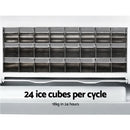 Devanti 3.2L Ice Maker Portable Ice Cube Machine Stainless Steel LED Display - Silver