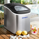 Devanti 2.4L Ice Maker Portable Ice Cube Machine Stainless Steel - Silver