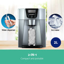 Devanti 2L Portable Ice Maker Water Dipenser Ice Cube Machine - Silver