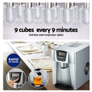 Devanti 2L Portable Ice Maker Water Dipenser Ice Cube Machine - Silver