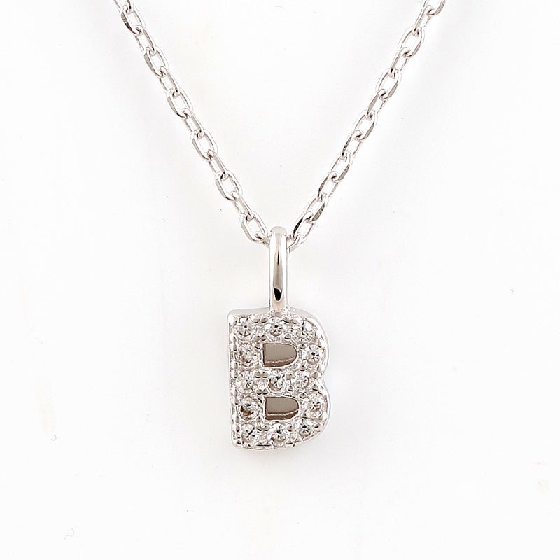 INITIAL NECKLACE WITH STERLING SILVER NECK CHAIN