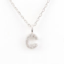 INITIAL NECKLACE WITH STERLING SILVER NECK CHAIN
