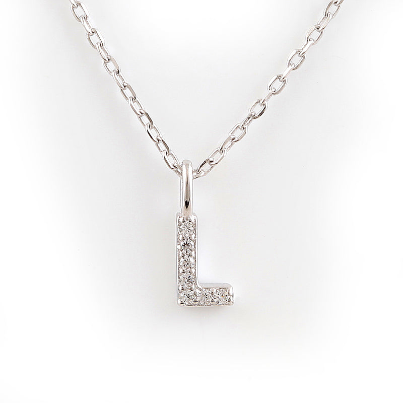 INITIAL NECKLACE WITH STERLING SILVER NECK CHAIN