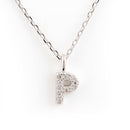 INITIAL NECKLACE WITH STERLING SILVER NECK CHAIN