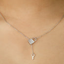 Sterling silver lock and key necklace