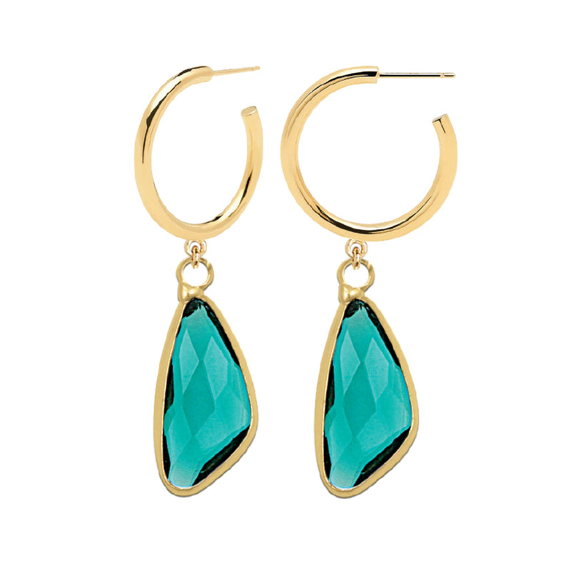 ‘Enigma’ Created Emerald Hoop Earrings