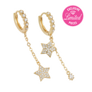 SHAYLEE STAR DROP HOOP EARRINGS