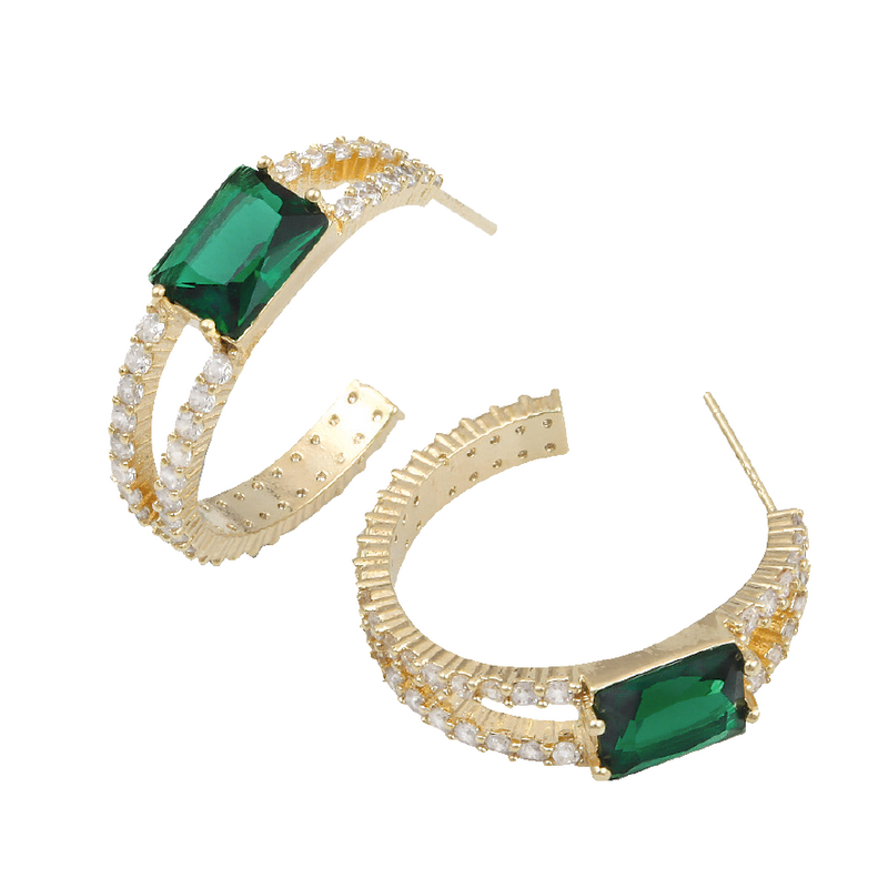 REIGN DOUBLE HOOP PIERCED EARRINGS