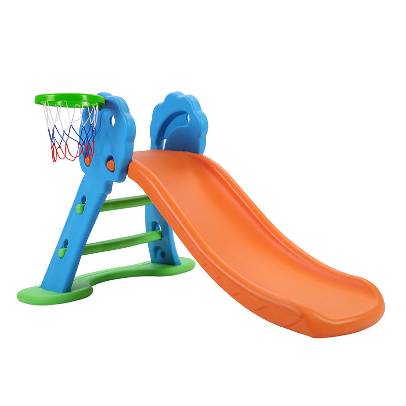 Keezi Kids Slide with Basketball Hoop Outdoor Indoor Playground Toddler Play