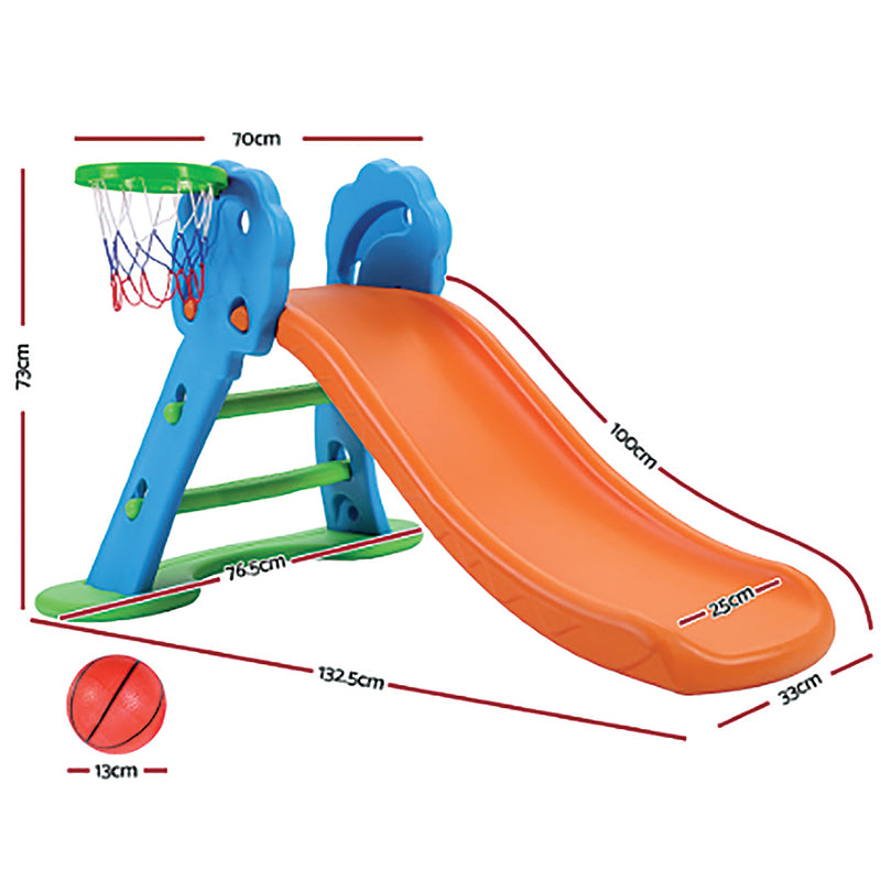 Kids Slide and Basketball Hoop