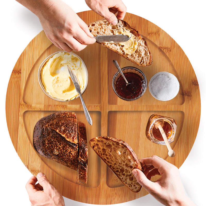 Bamboo Lazy Susan with Compartments