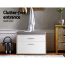 Artiss Shoe Cabinet Bench Shoes Storage Organiser Rack Fabric Seat Wooden Cupboard Up to 8 pairs