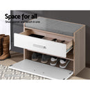 Artiss Shoe Cabinet Bench Shoes Storage Organiser Rack Fabric Seat Wooden Cupboard Up to 8 pairs