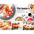 Devanti Electric Stand Mixer 1200W Kitche Beater Cake Aid Whisk Bowl Hook Red