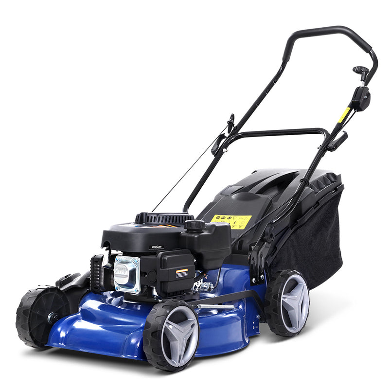 Lawn Mower Petrol Powered Push Lawnmower 4-Stroke 19'' inch 175cc Lawn Mowers Grass Catch 4-IN-1 Steel Deck Push