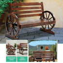 WAGON WHEEL FIR WOOD GARDEN BENCH
