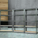SET OF 3 STEEL STORAGE SHELVING RACKS