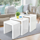 NEST OF 3 GLOSS FINISH COFFEE TABLES
