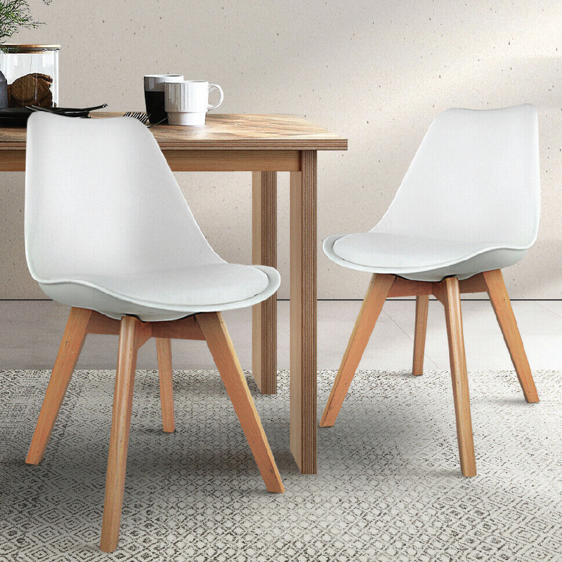 SET OF 2 PU LEATHER DINING CHAIRS