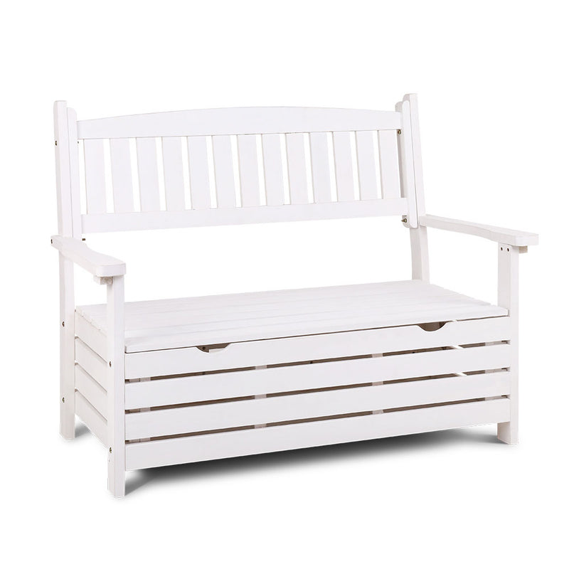 Gardeon Outdoor Storage Bench Box 2 Seat Patio Furniture Wooden Garden Lounge