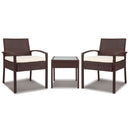 3 Piece Wicker Outdoor Lounge Setting Patio Furniture Rattan Set Cushion