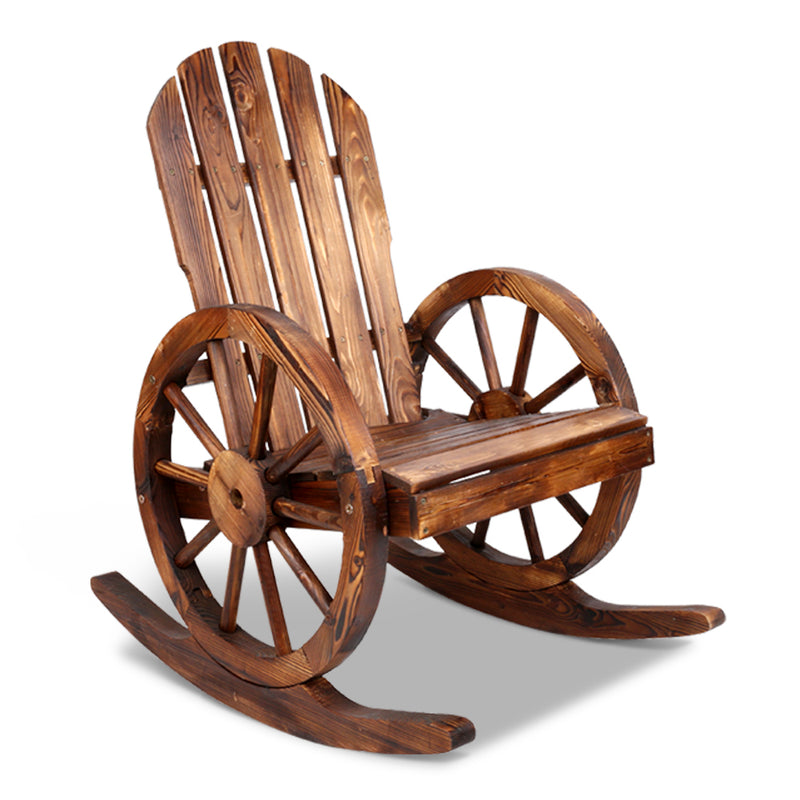 Gardeon Wooden Wagon Rocking Chairs Recliner Outdoor Furniture Patio Garden