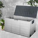 290L Outdoor Storage Lockable Box Grey Weatherproof Garden Deck Toy Shed